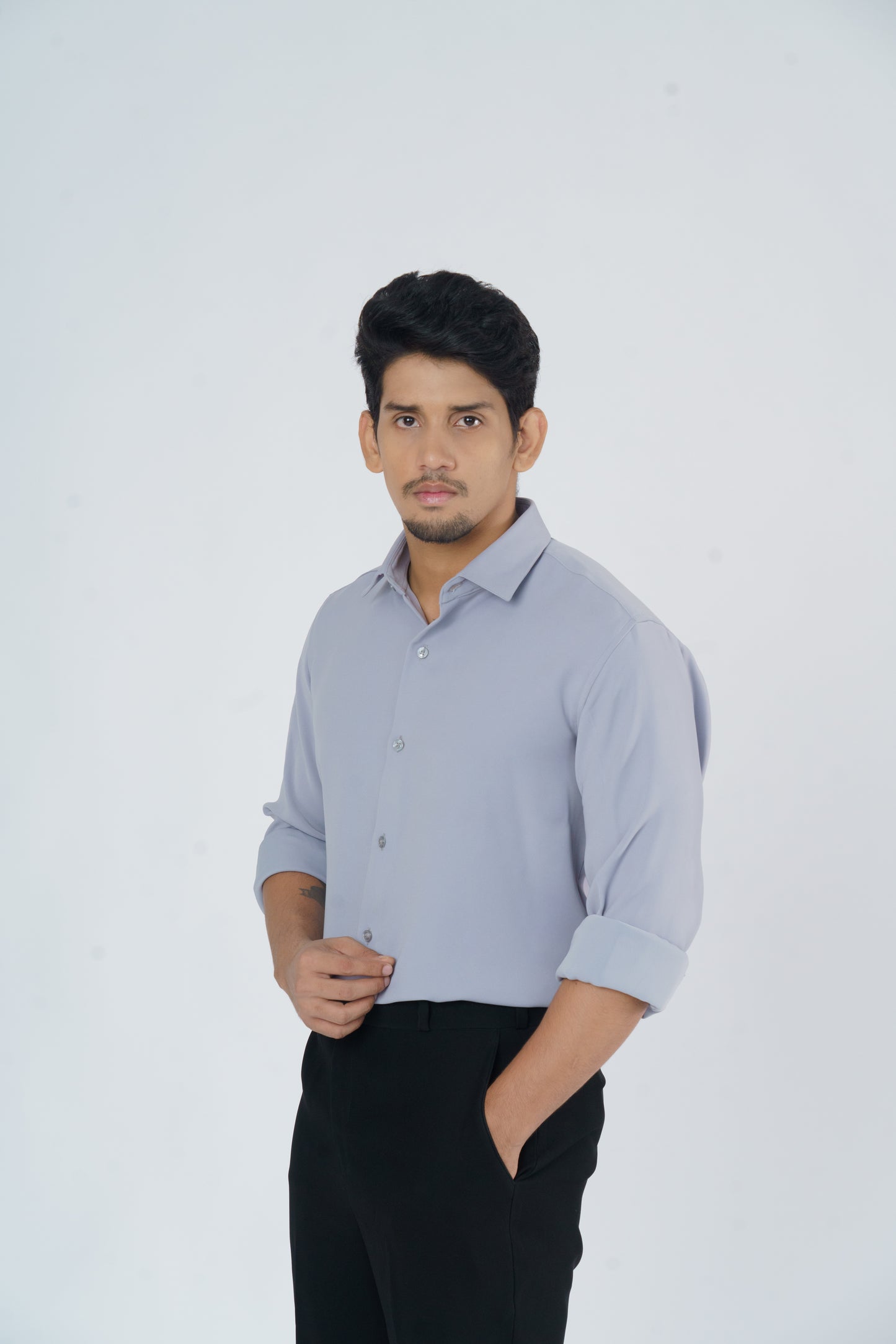 Light Grey solid shirt