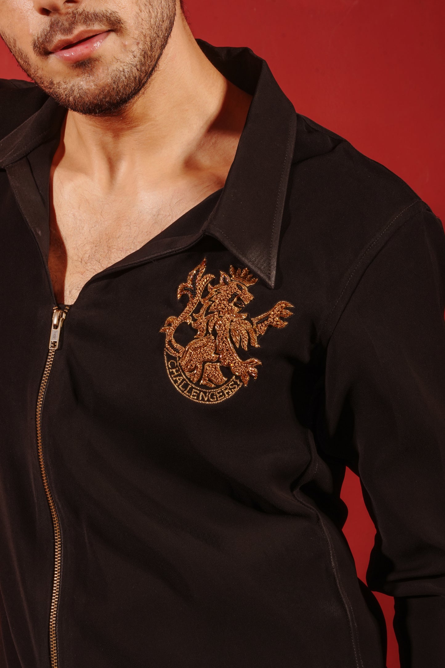 RCB logo on Luxury Black Shirt