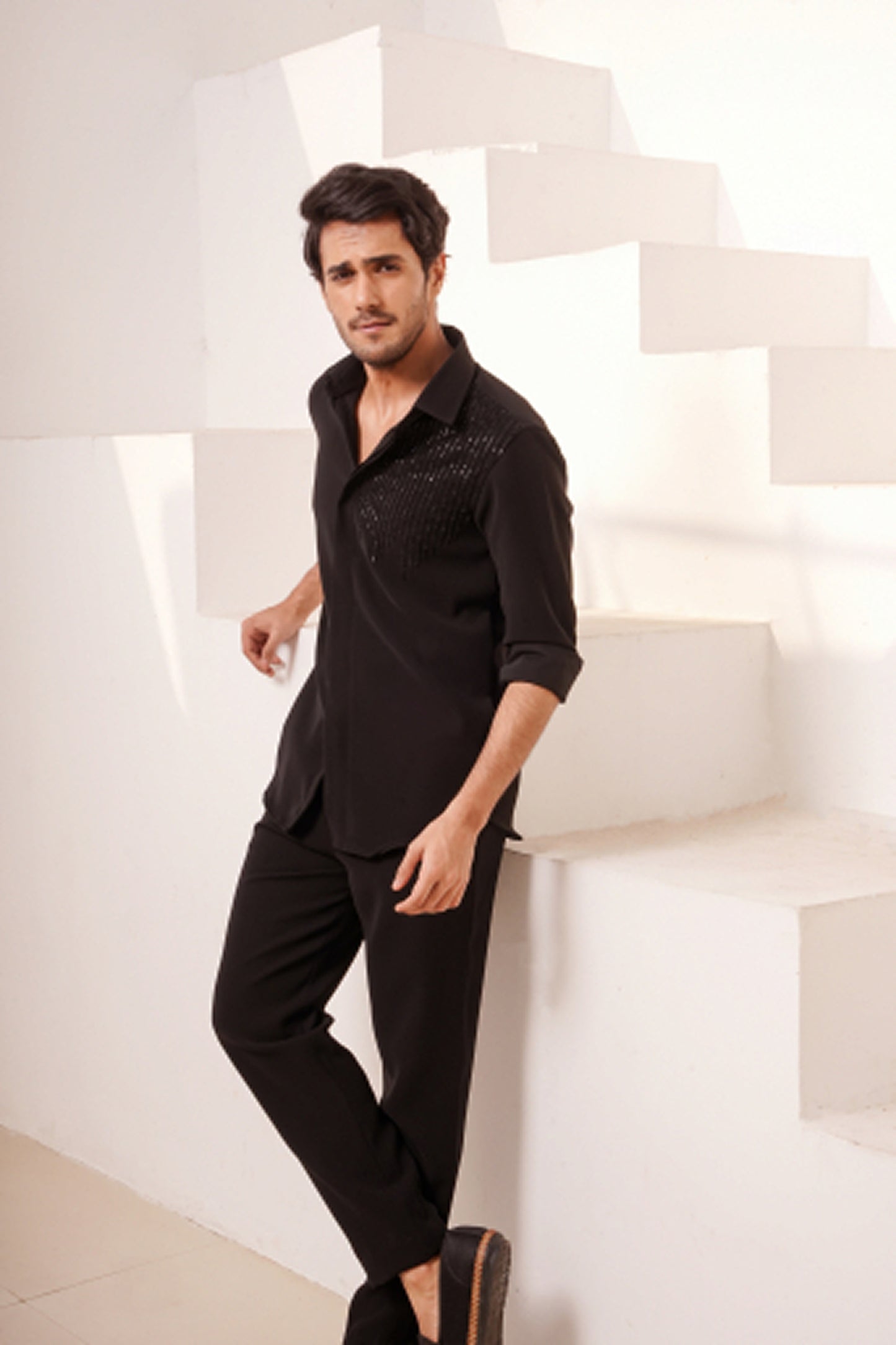 Black Embezelled Shirt