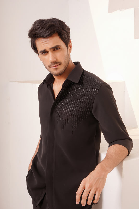 Black Embezelled Shirt