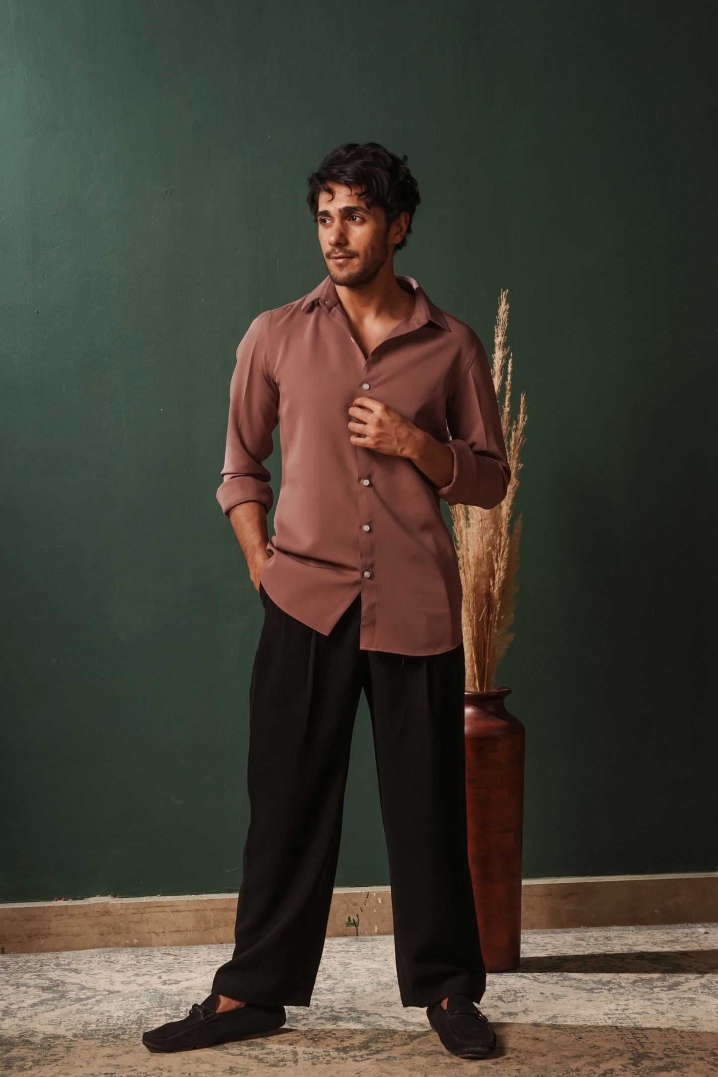 Premium Brown Solid Shirt