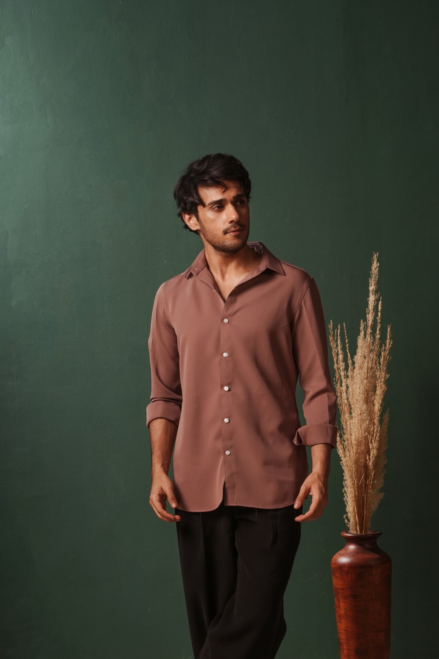 Premium Brown Solid Shirt
