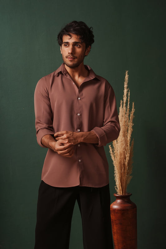 Premium Brown Solid Shirt
