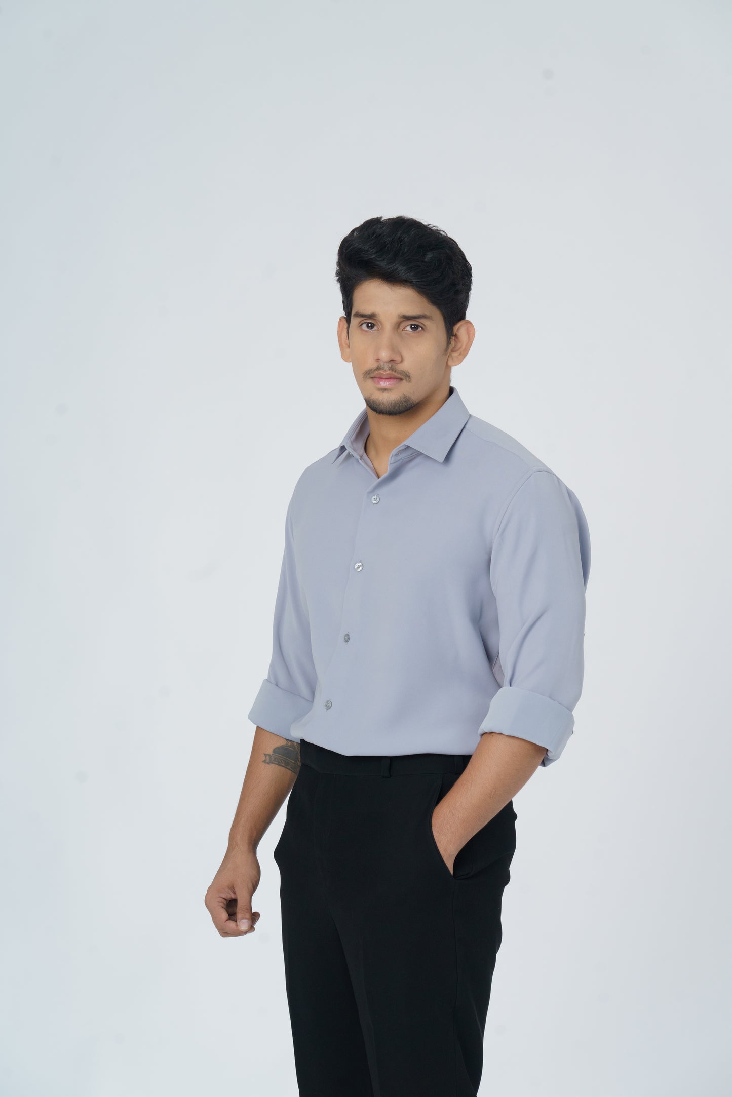 Light Grey solid shirt