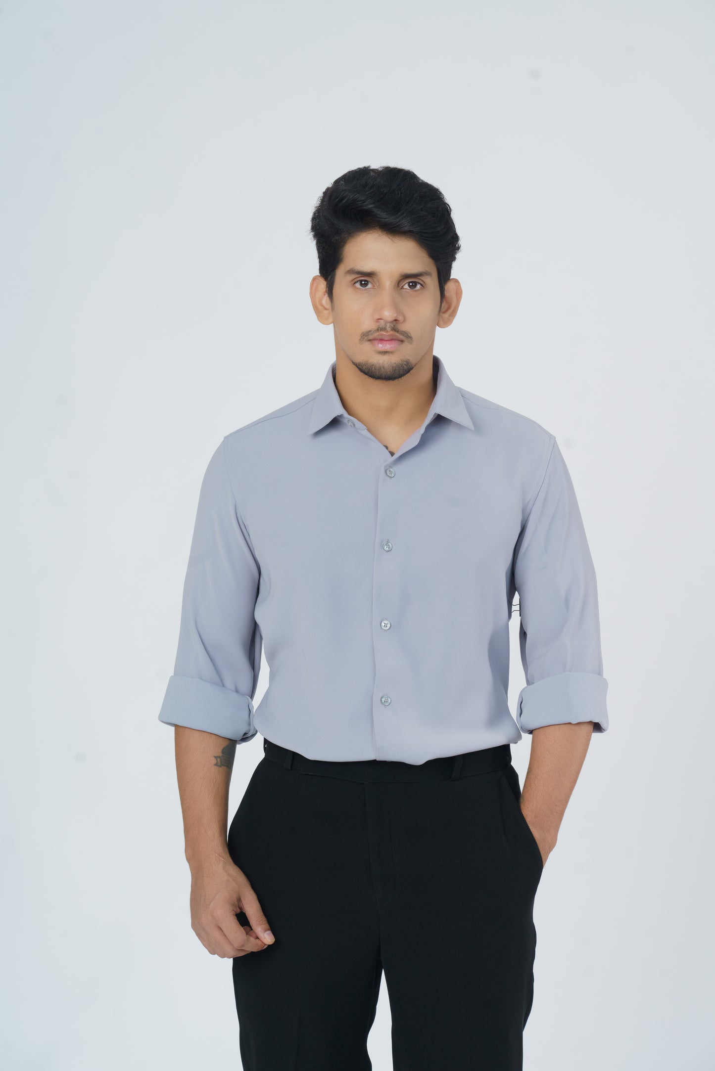 Light Grey solid shirt