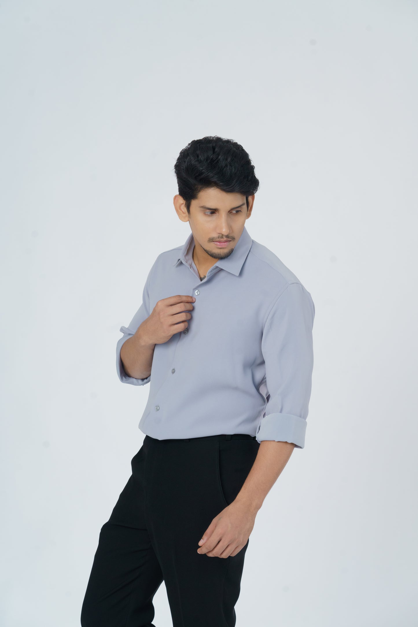 Light Grey solid shirt