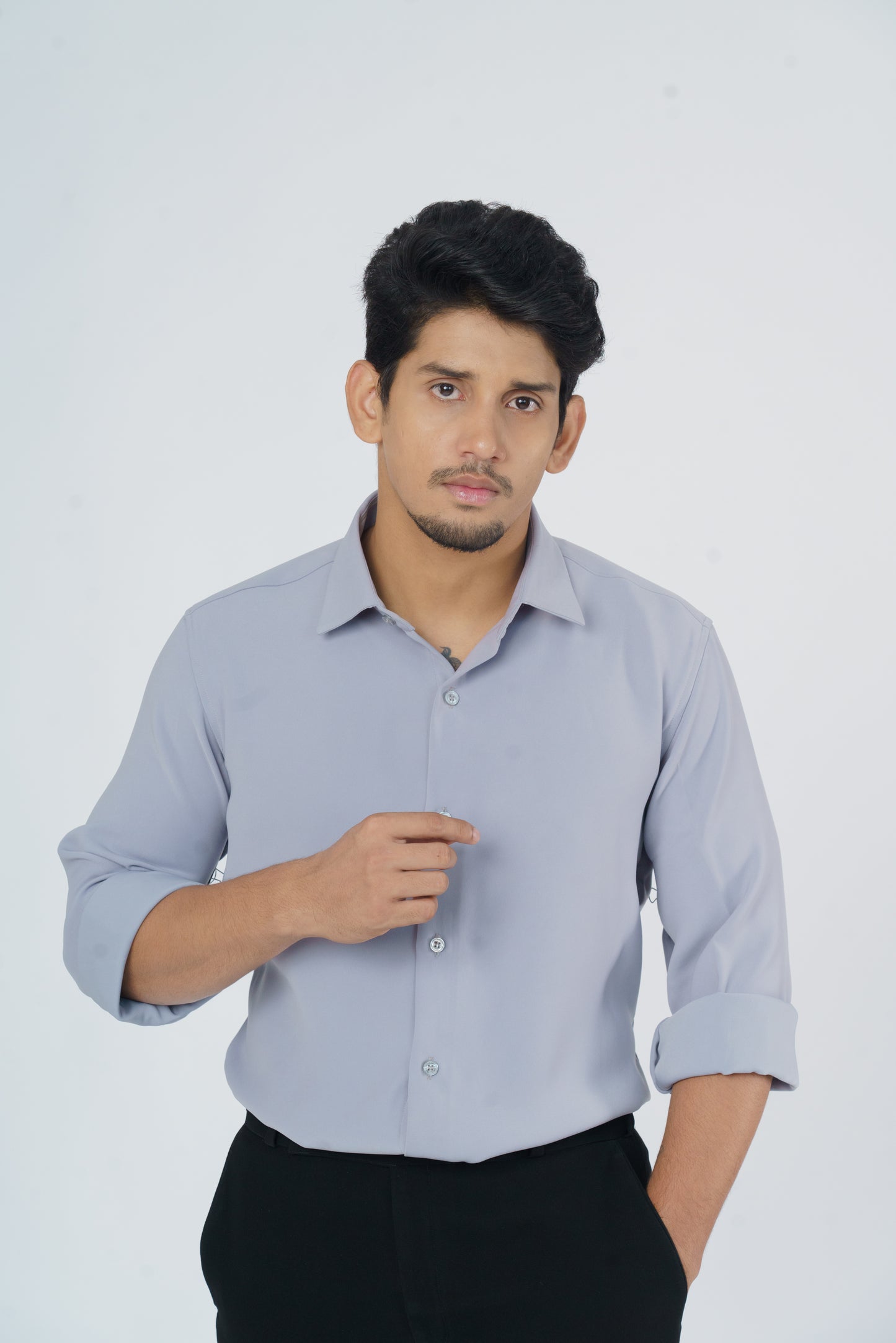 Light Grey solid shirt