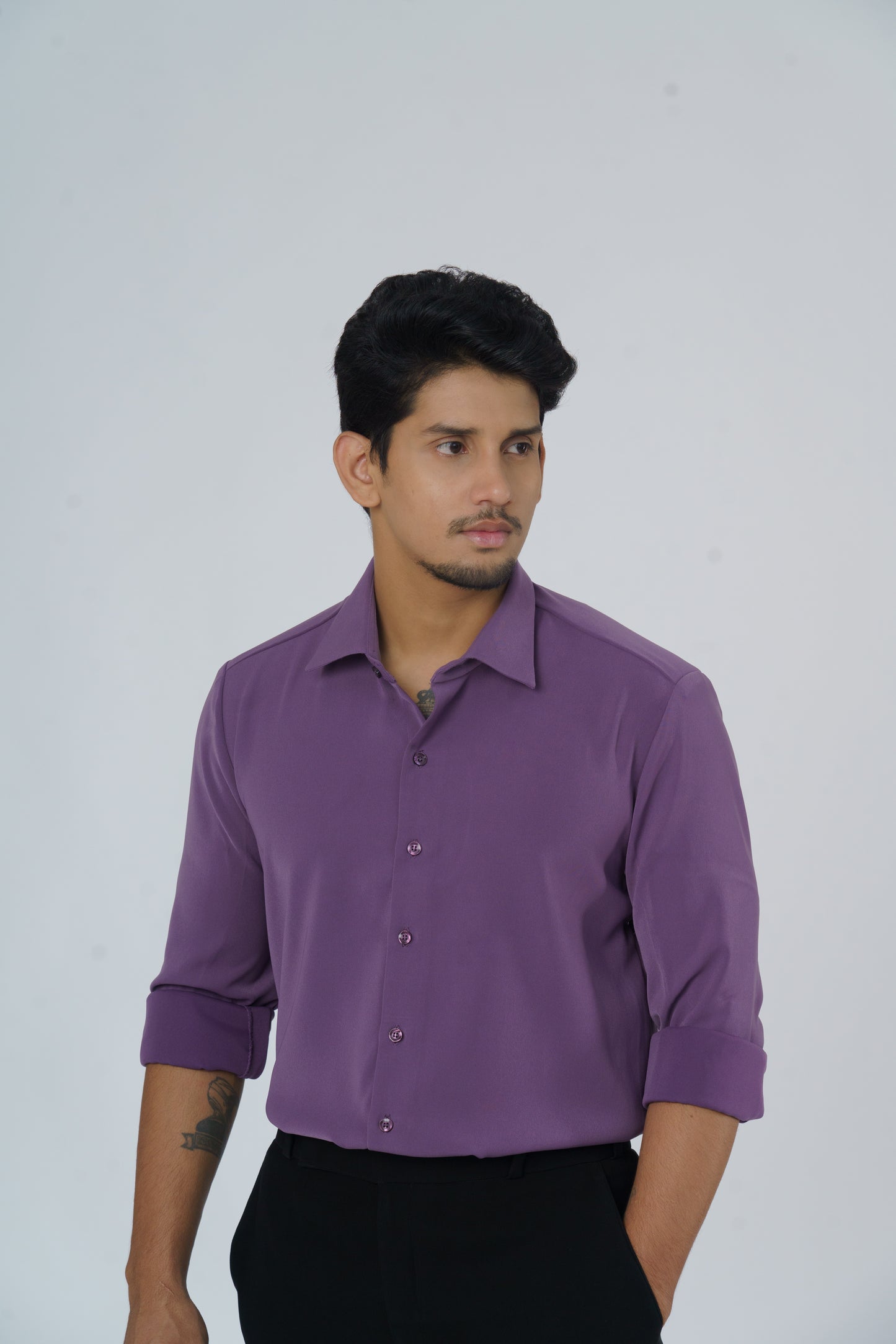 Dark Purple solid shirt