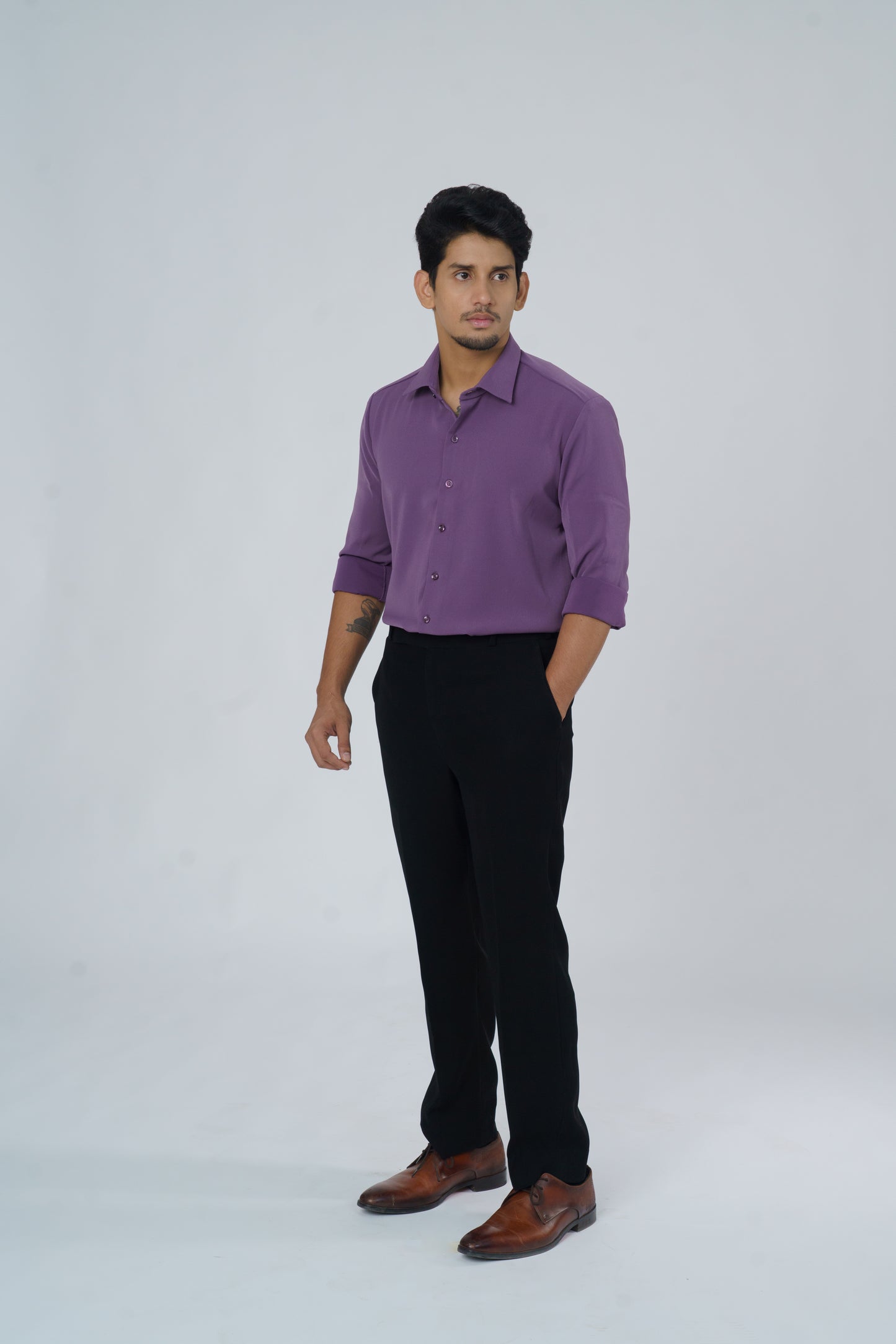 Dark Purple solid shirt