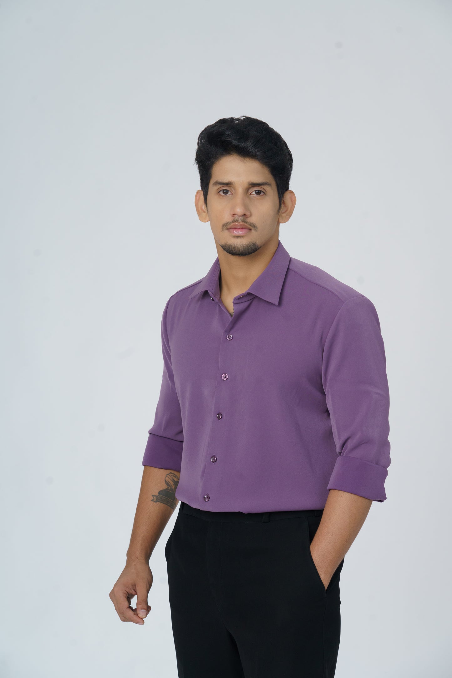 Dark Purple solid shirt