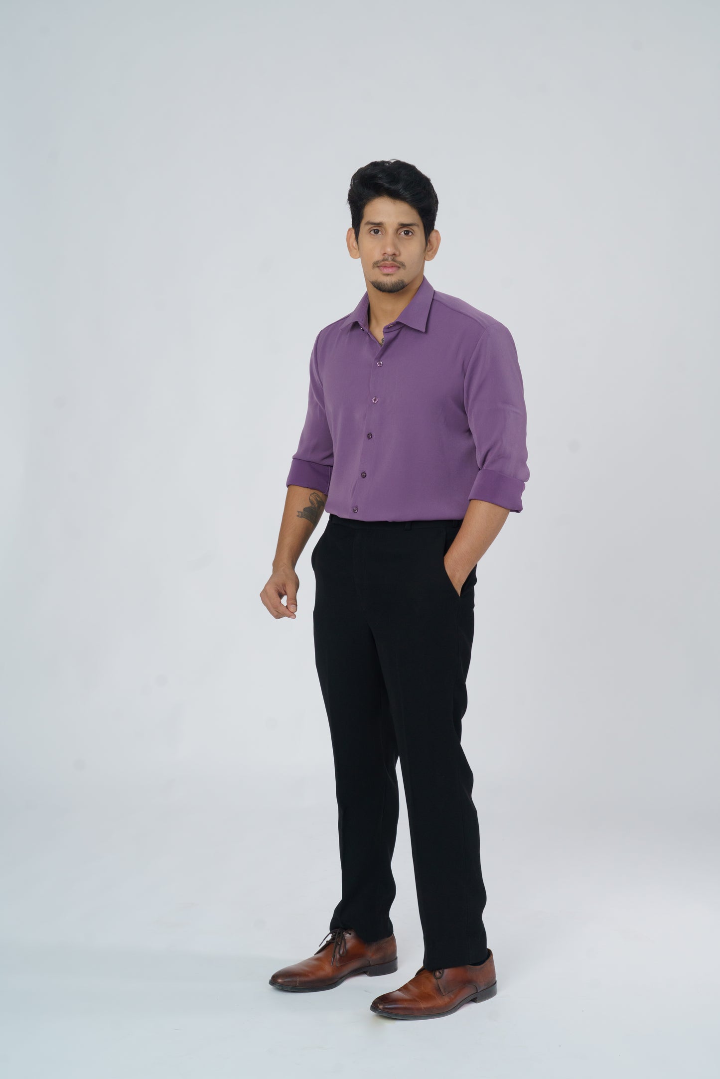 Dark Purple solid shirt