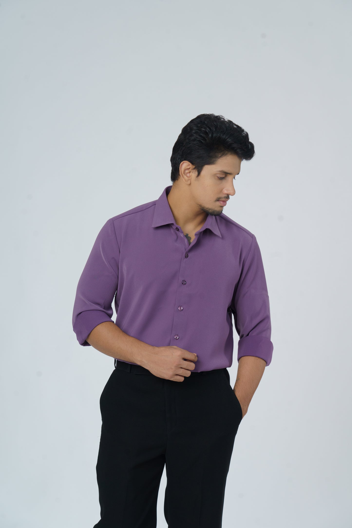Dark Purple solid shirt