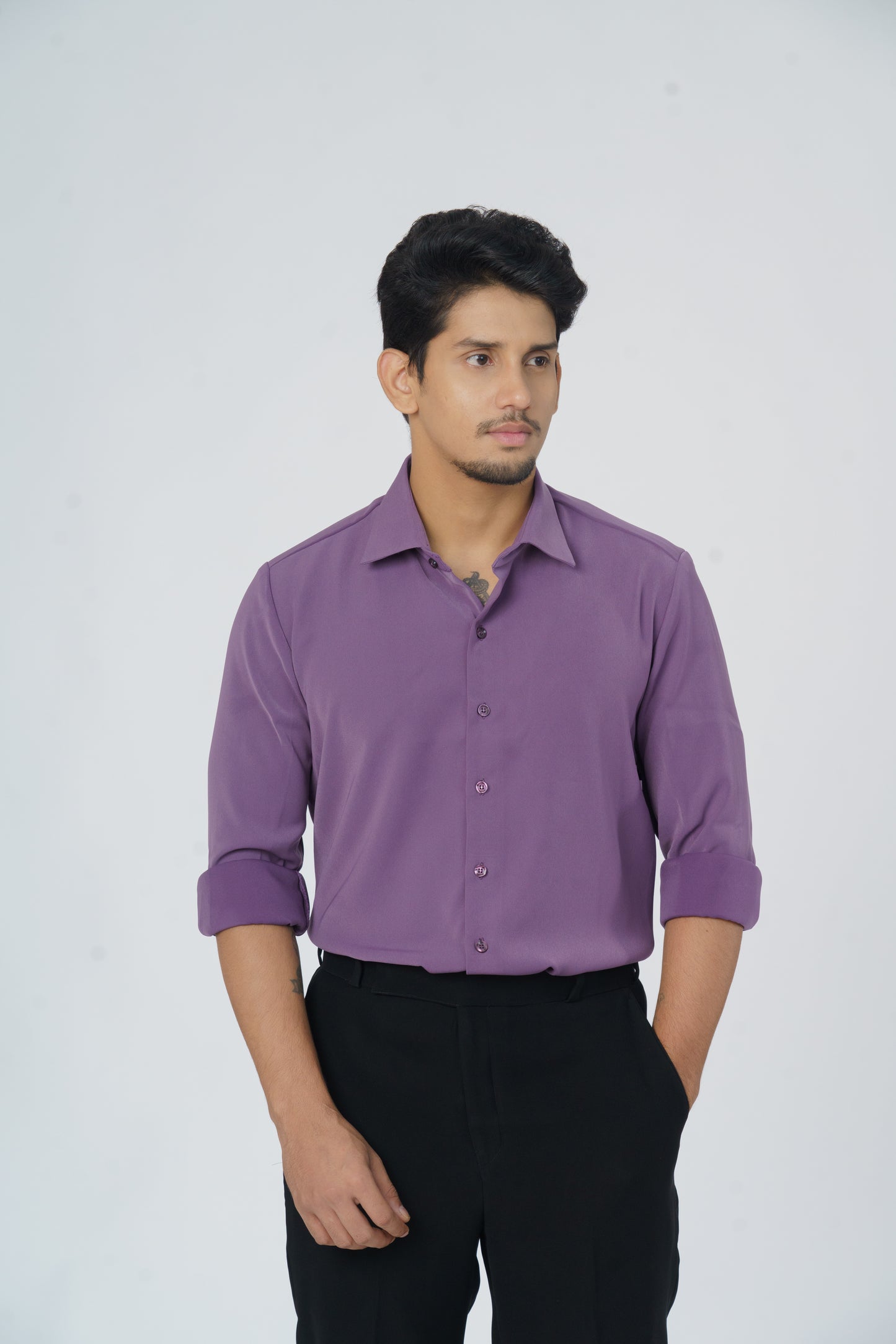 Dark Purple solid shirt