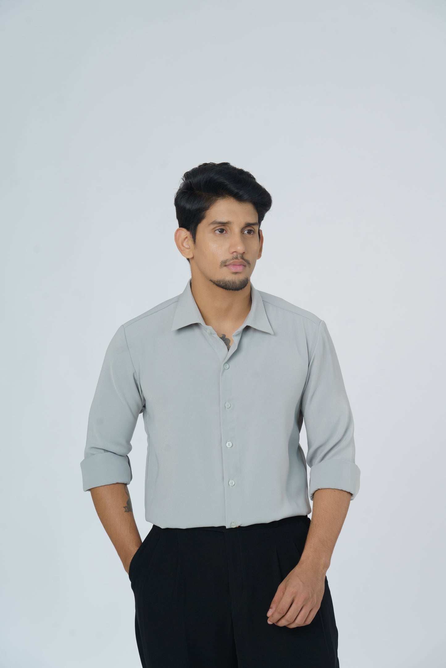 Light Green solid shirt