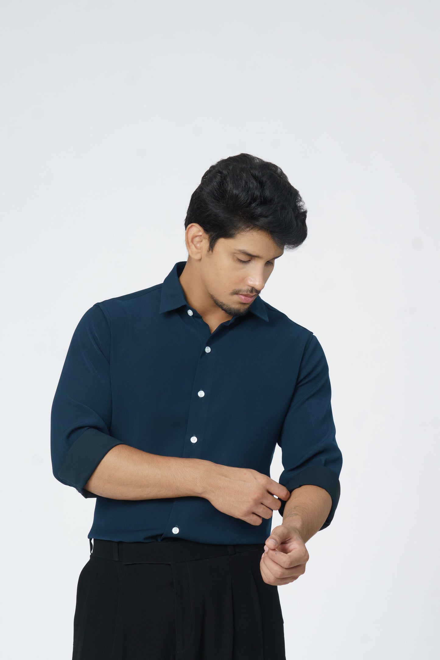 Peacock Green solid shirt