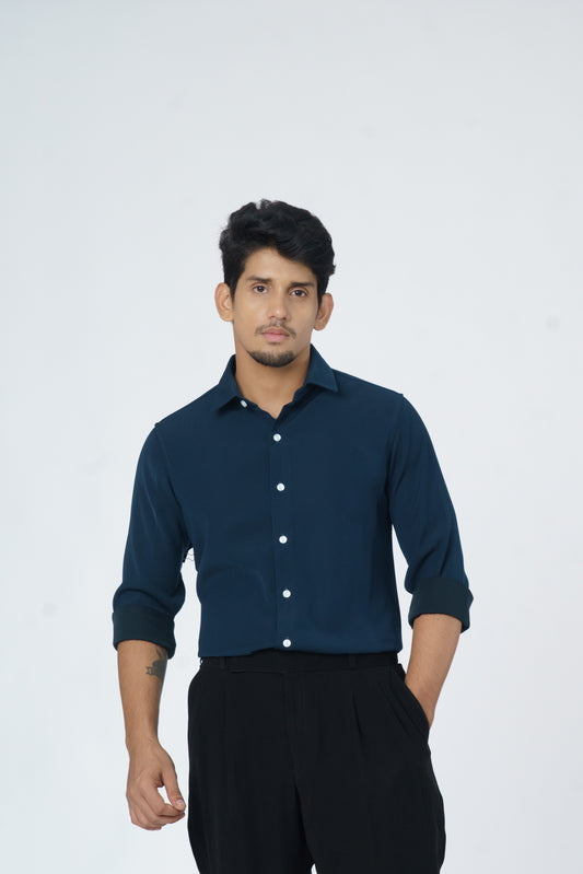 Peacock Green solid shirt