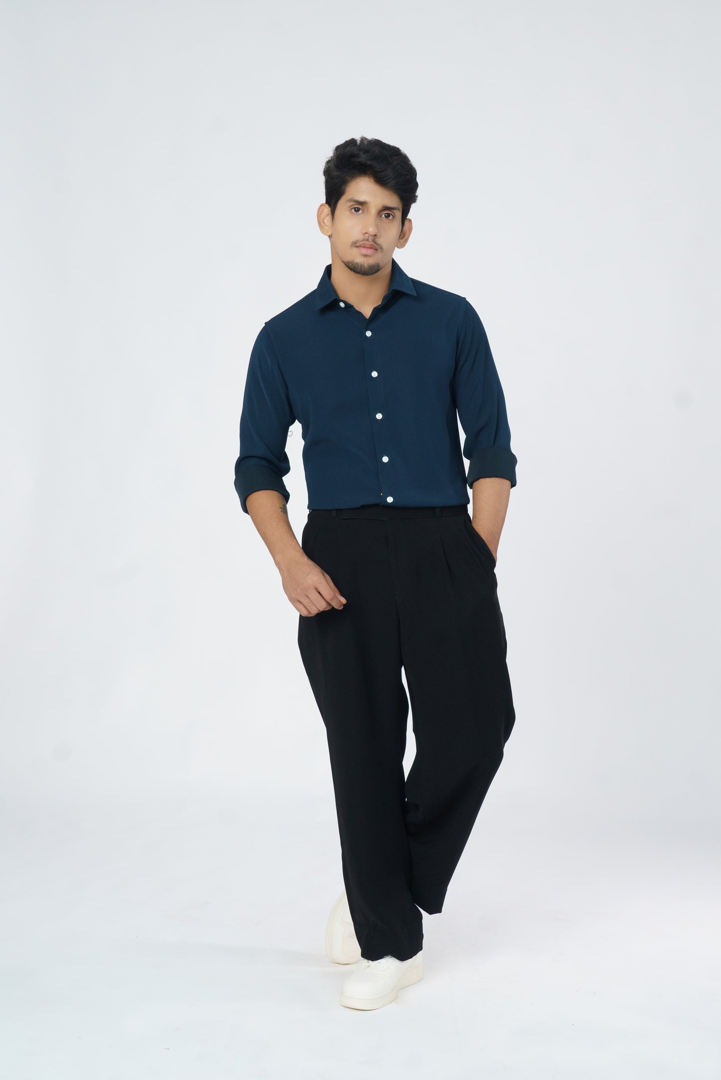 Peacock Green solid shirt