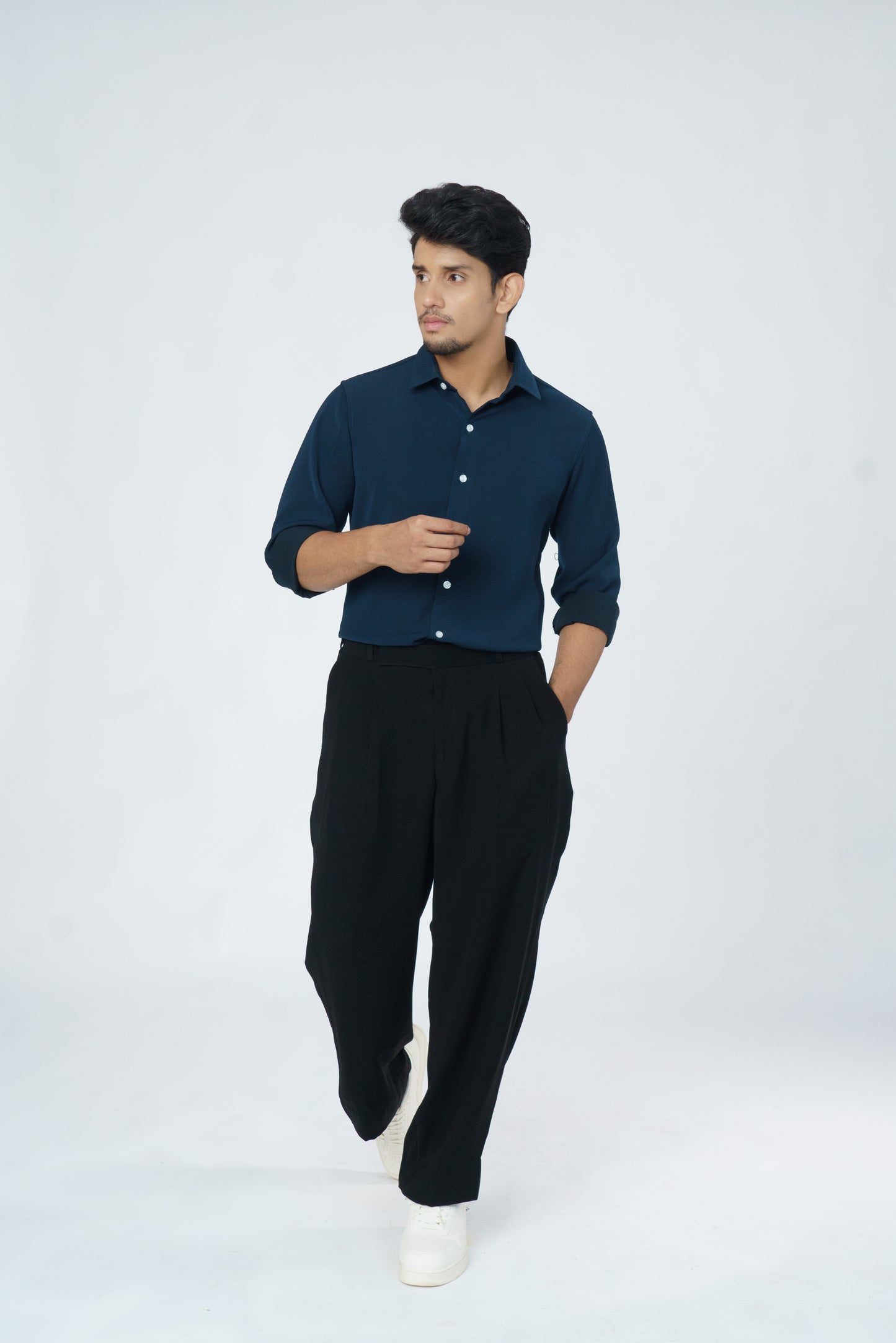 Peacock Green solid shirt