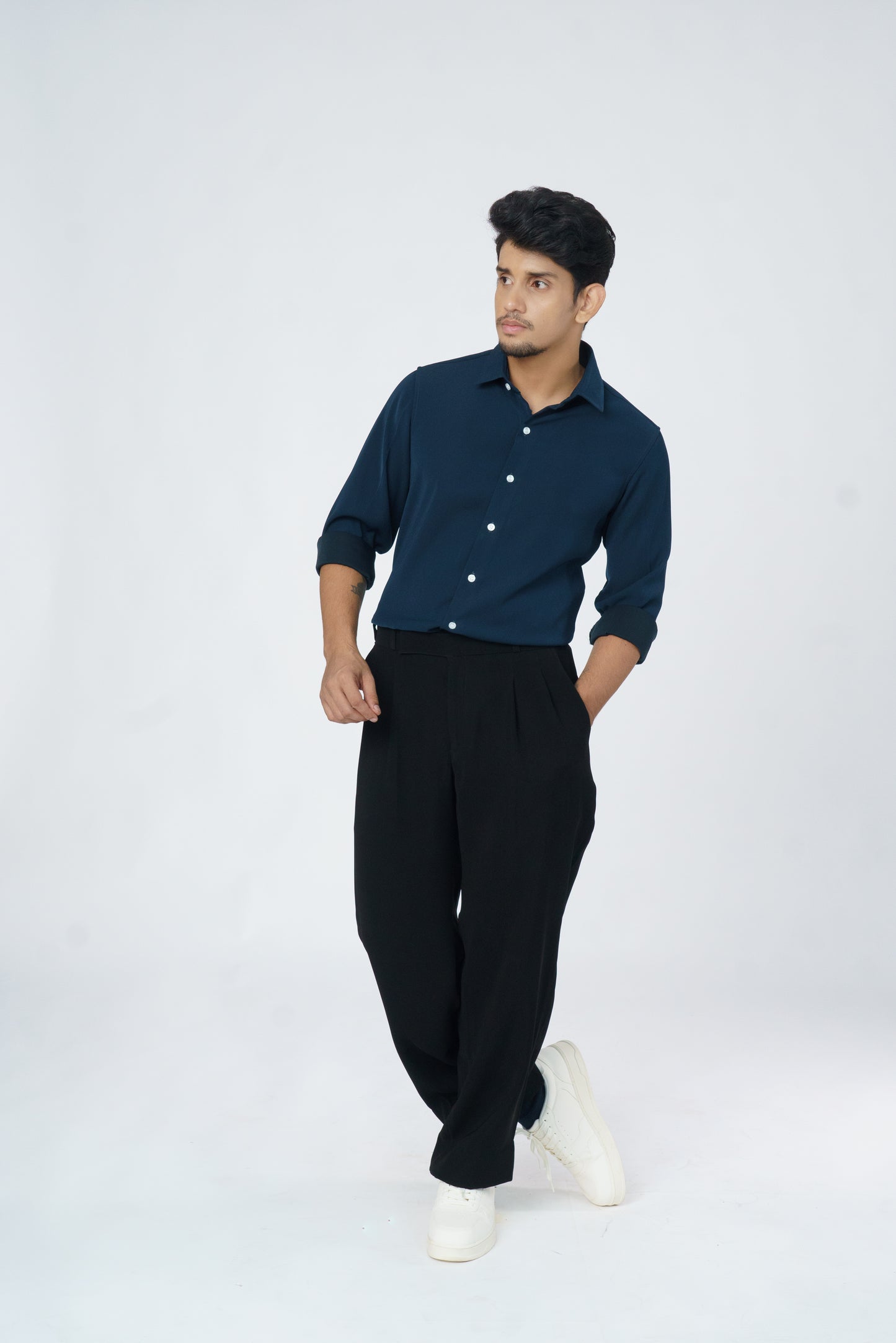 Peacock Green solid shirt