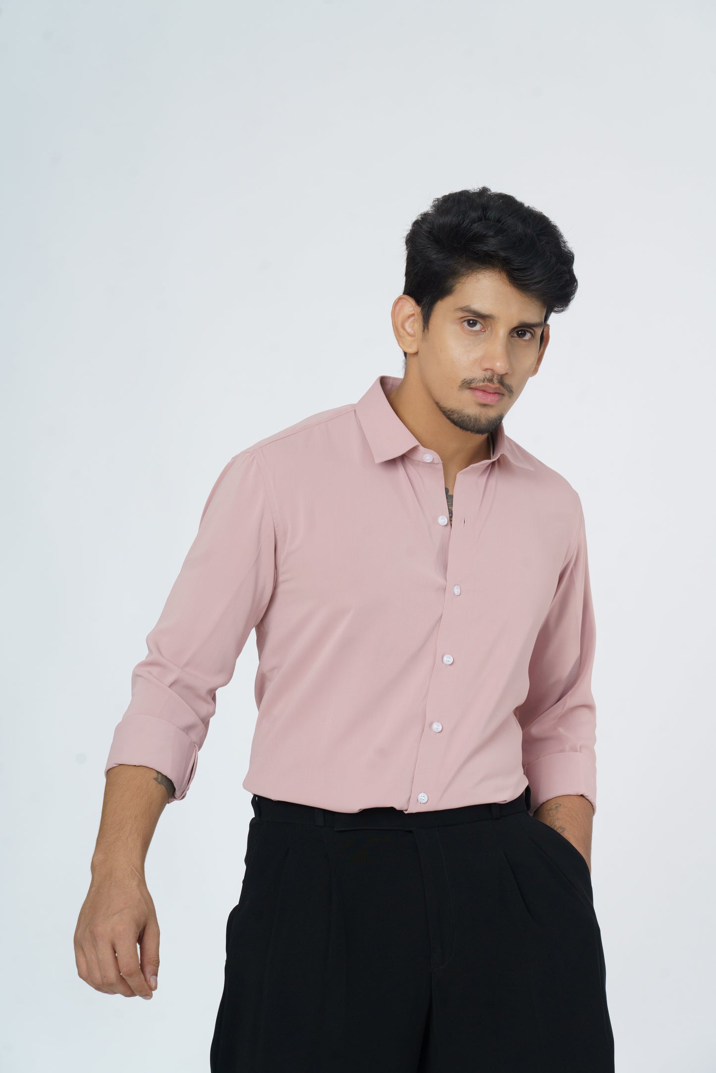 Light Pink plain soft shirt