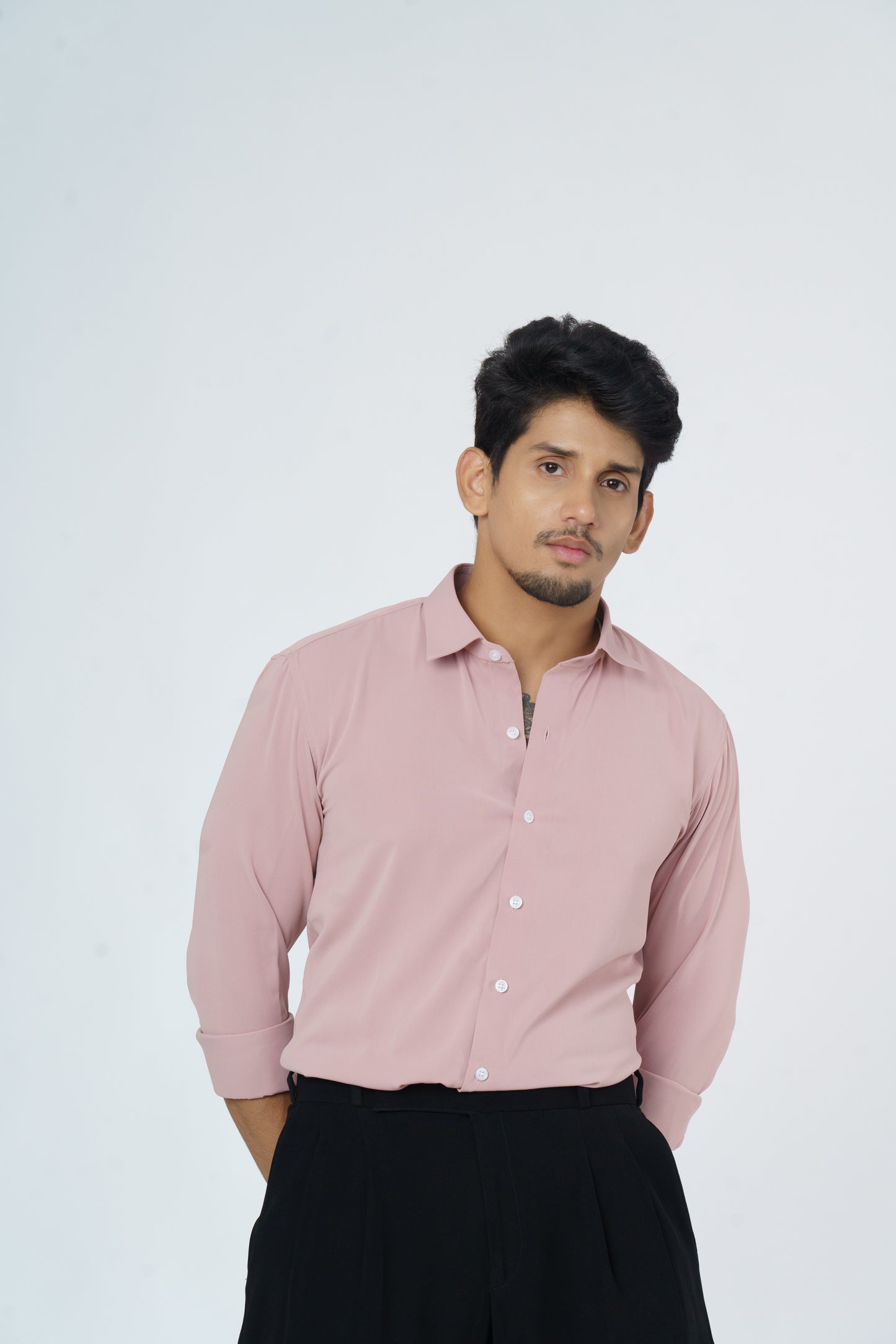 Light Pink plain soft shirt