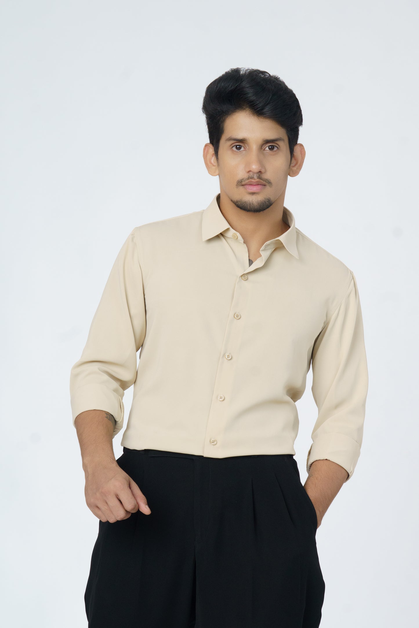 Light Beige plain soft shirt