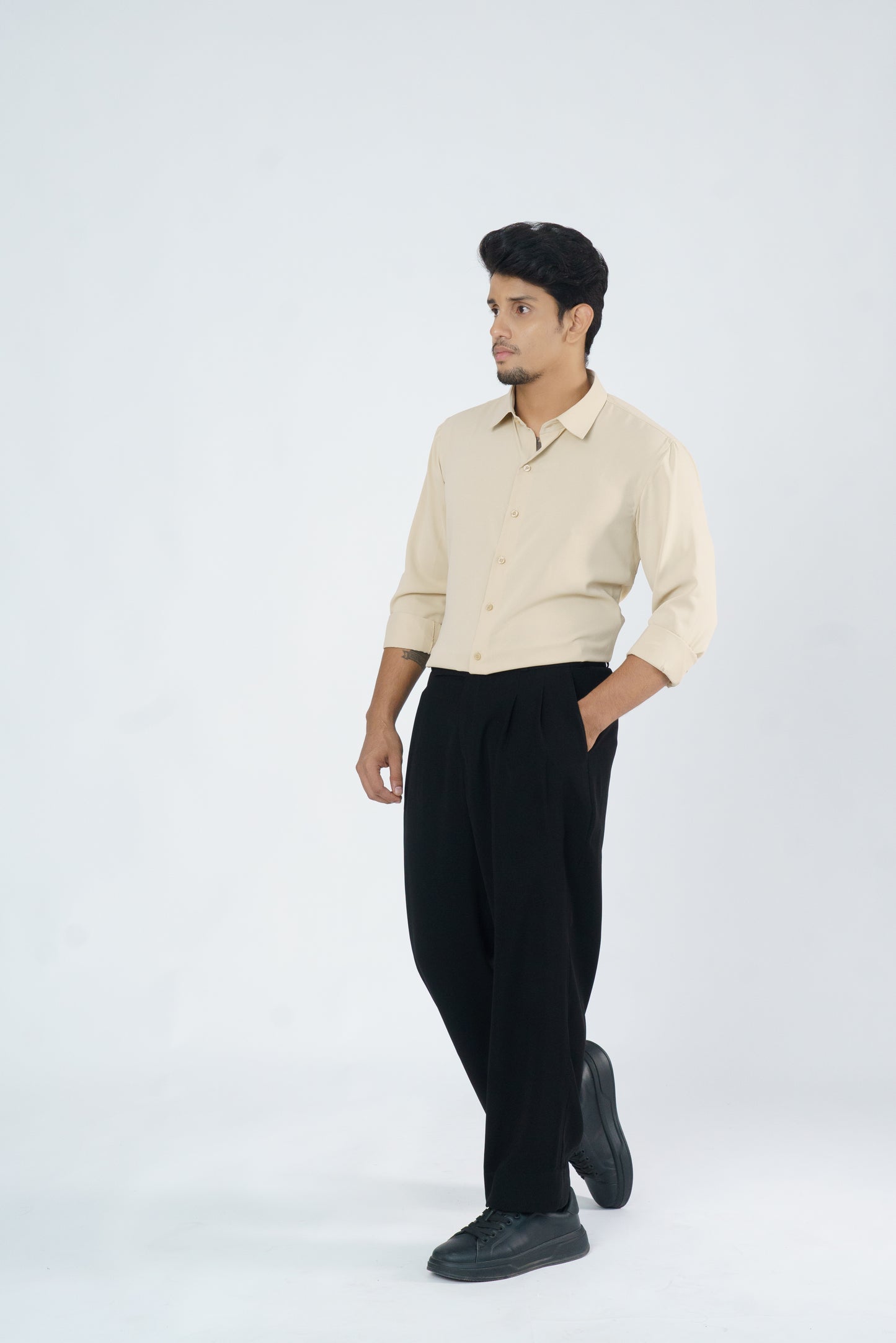 Light Beige plain soft shirt