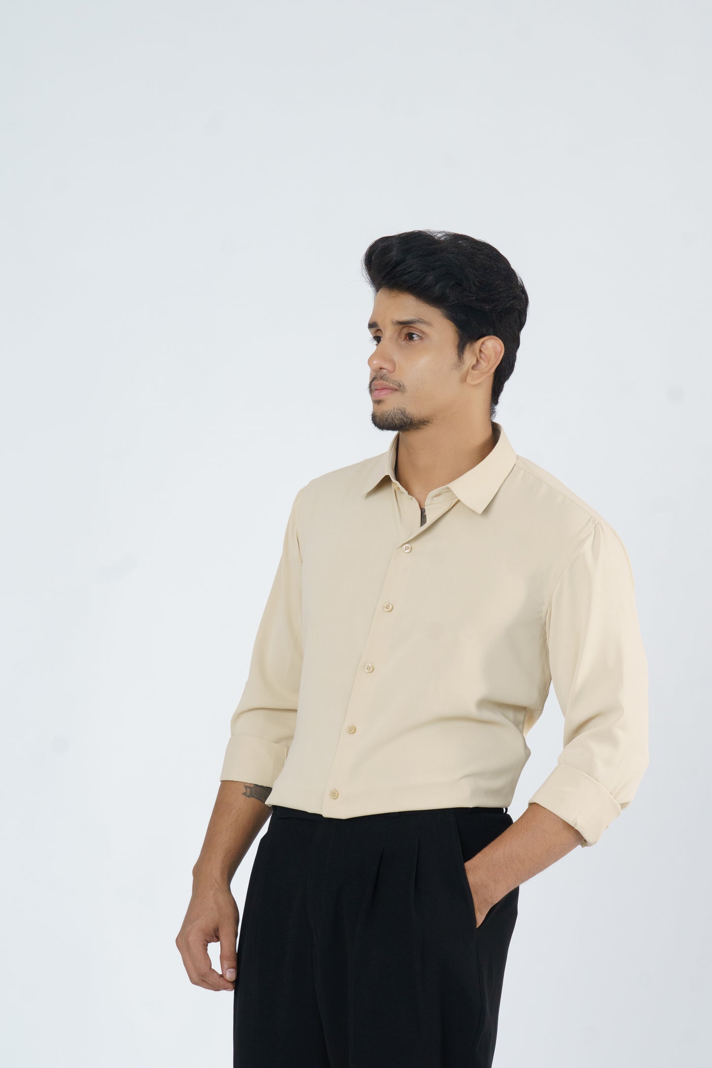 Light Beige plain soft shirt