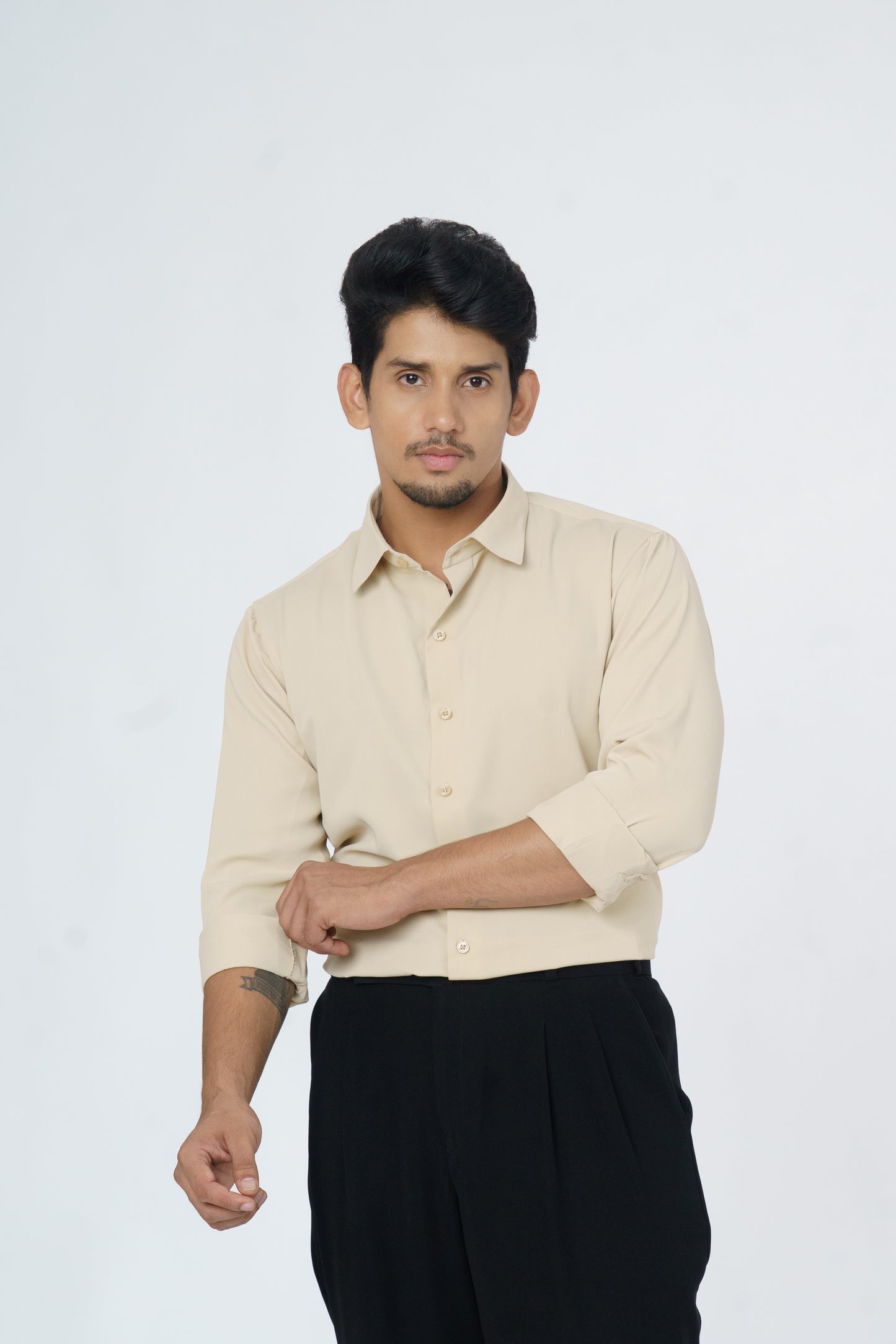 Light Beige plain soft shirt