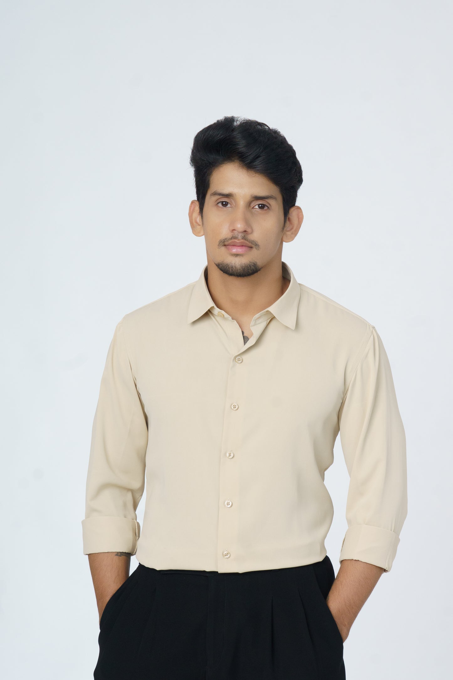 Light Beige plain soft shirt