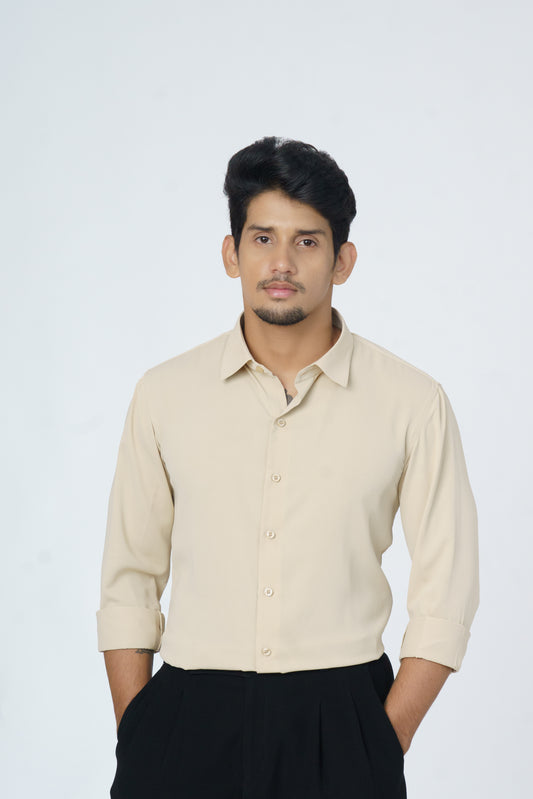 Light Beige plain soft shirt