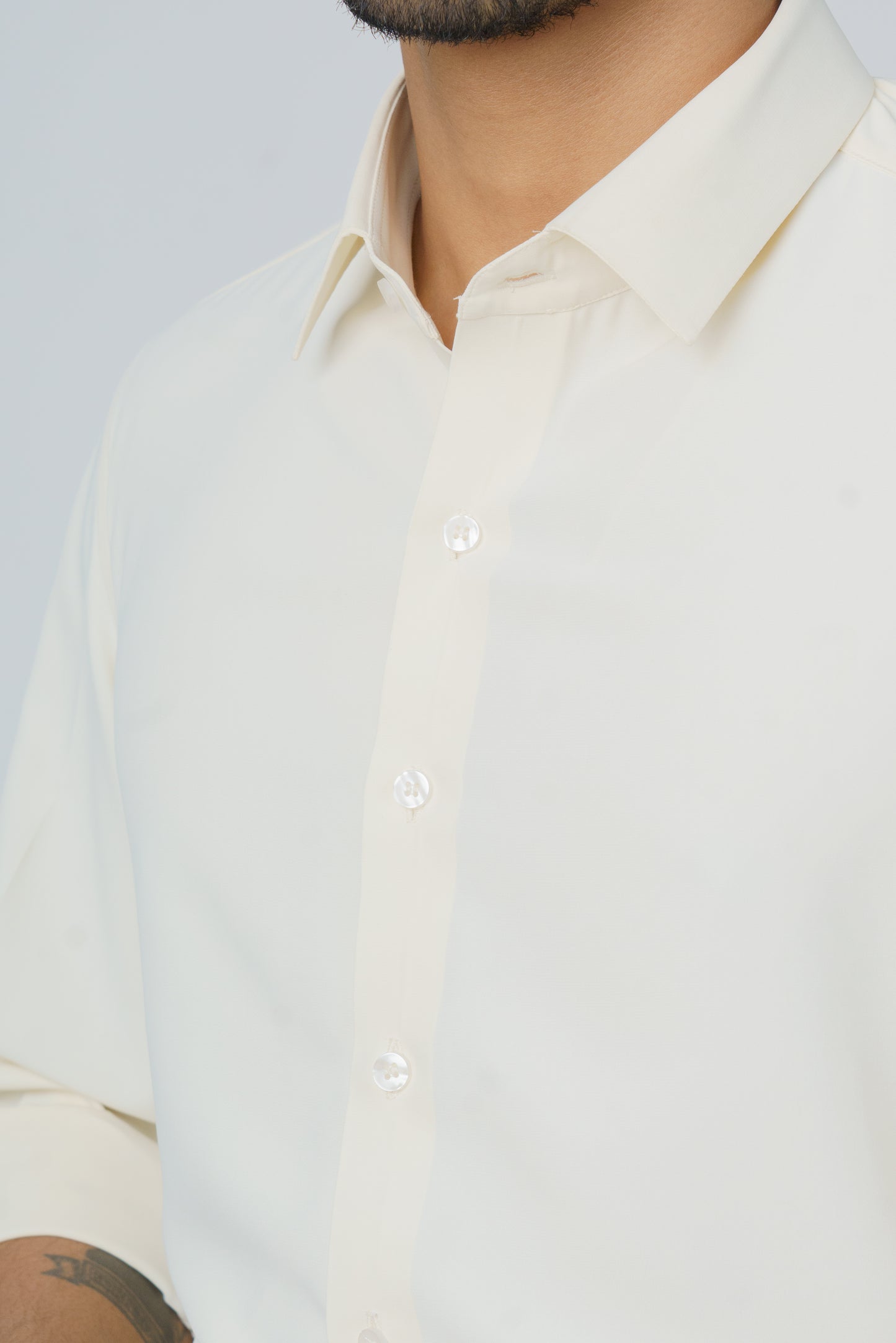 Light cream plain soft shirt