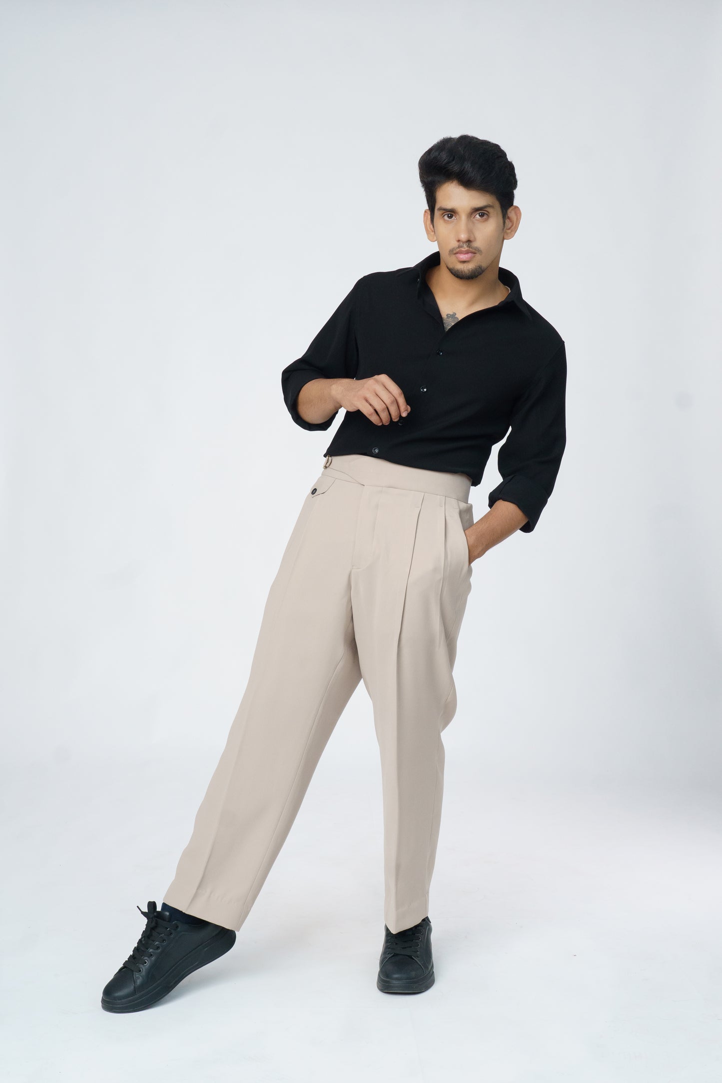 Comfortable Beige Korean pant