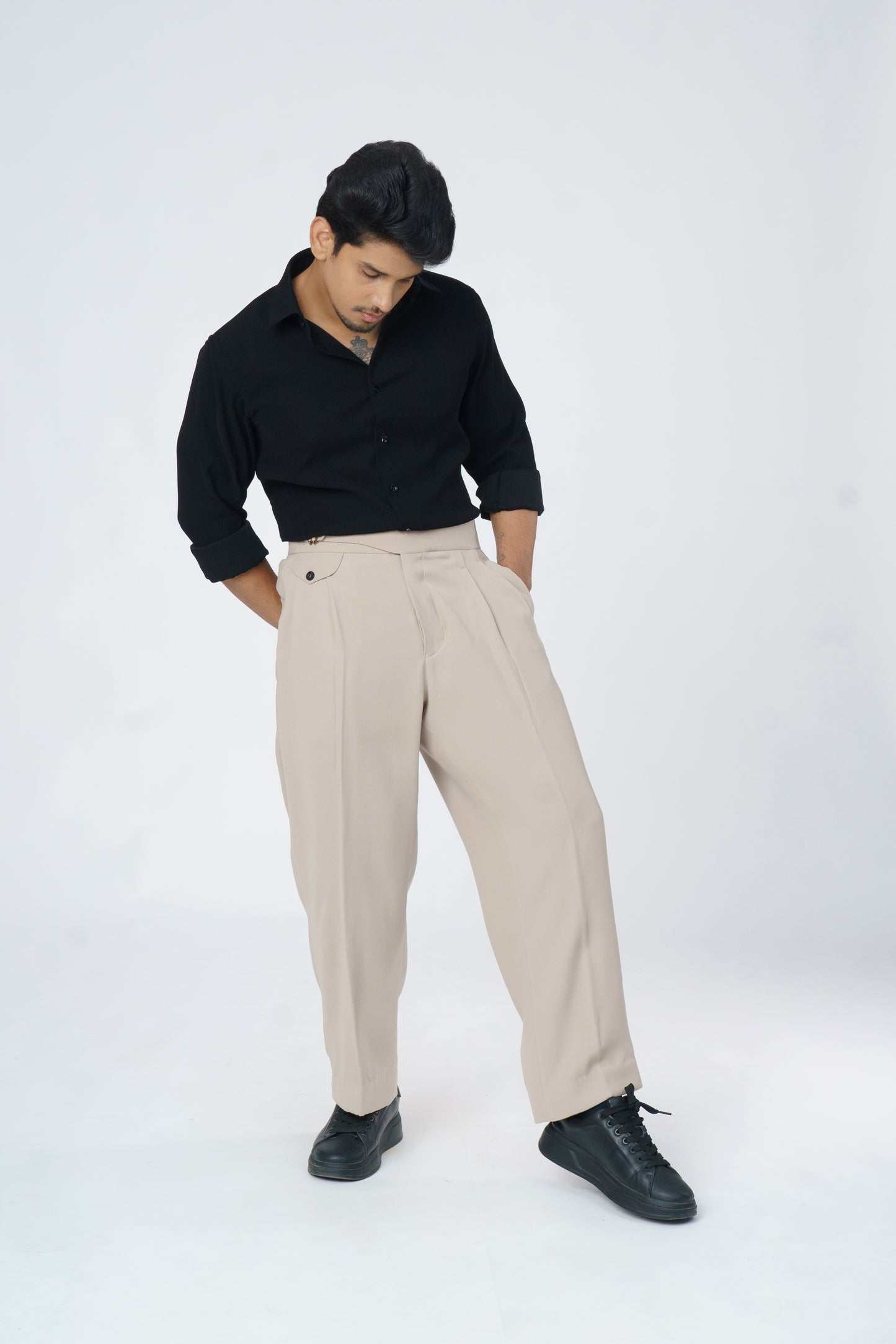Comfortable Beige Korean pant