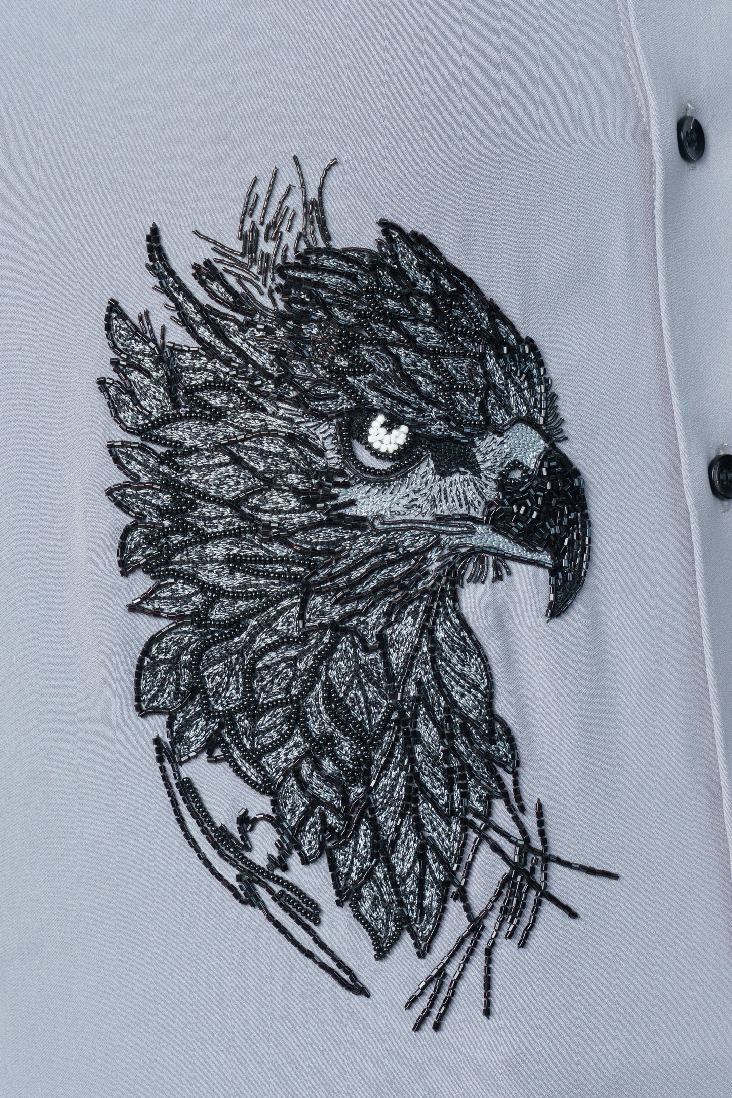 Light Grey shirt with Eagle hand embroidery