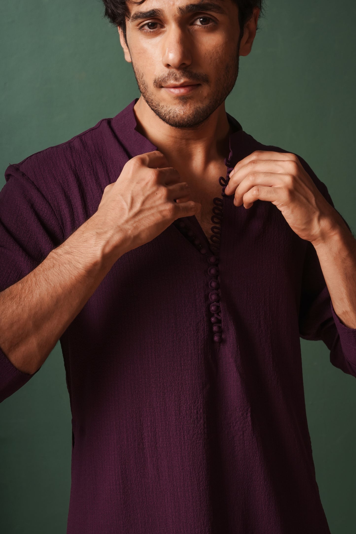 Purple Plain Kurta for Men