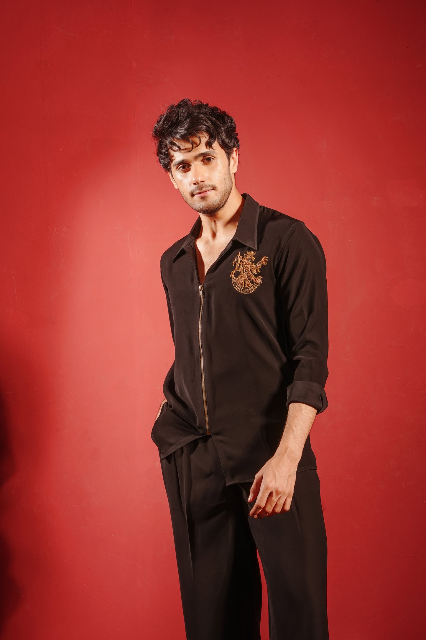 RCB logo on Luxury Black Shirt