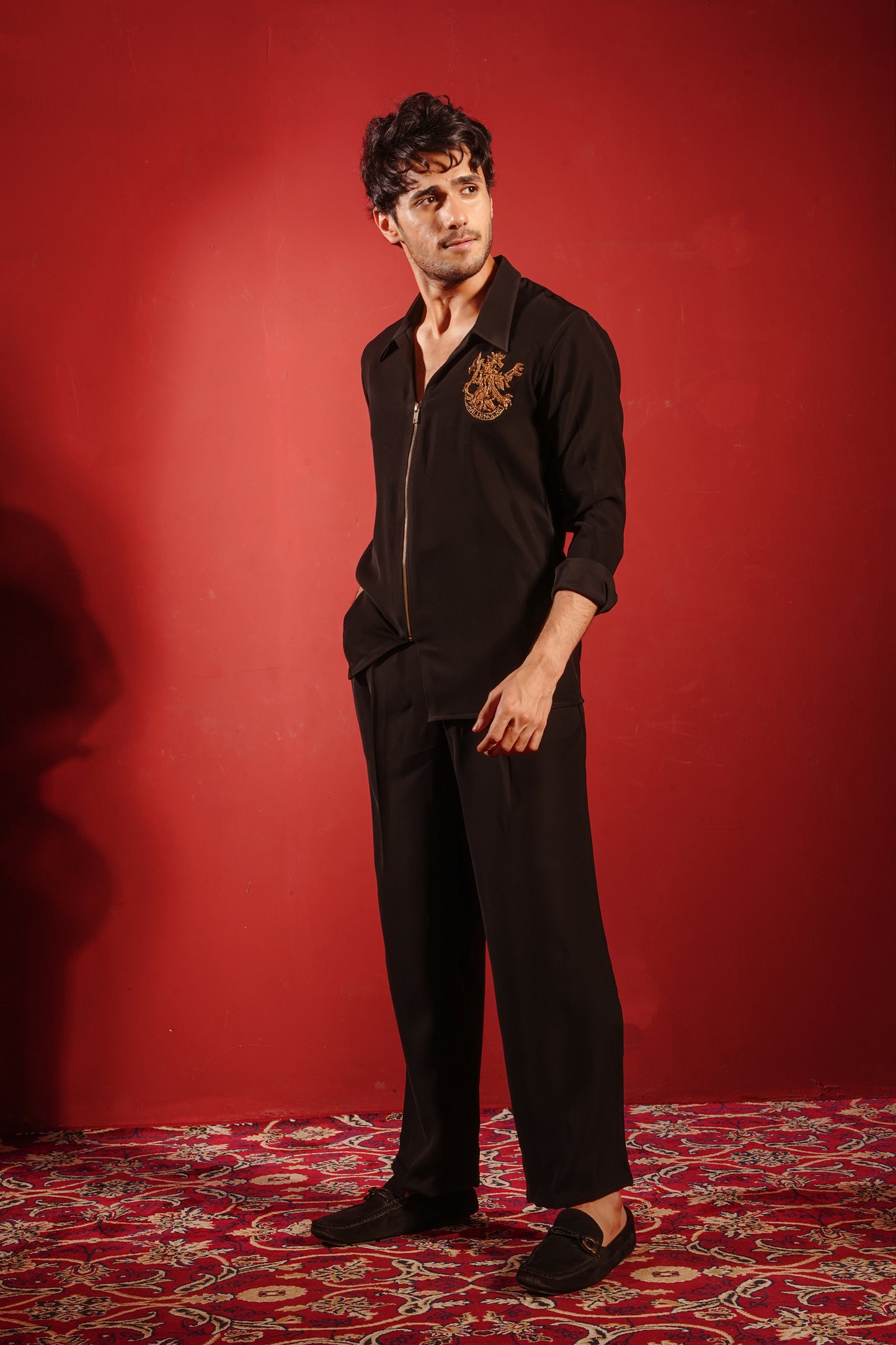 RCB logo on Luxury Black Shirt
