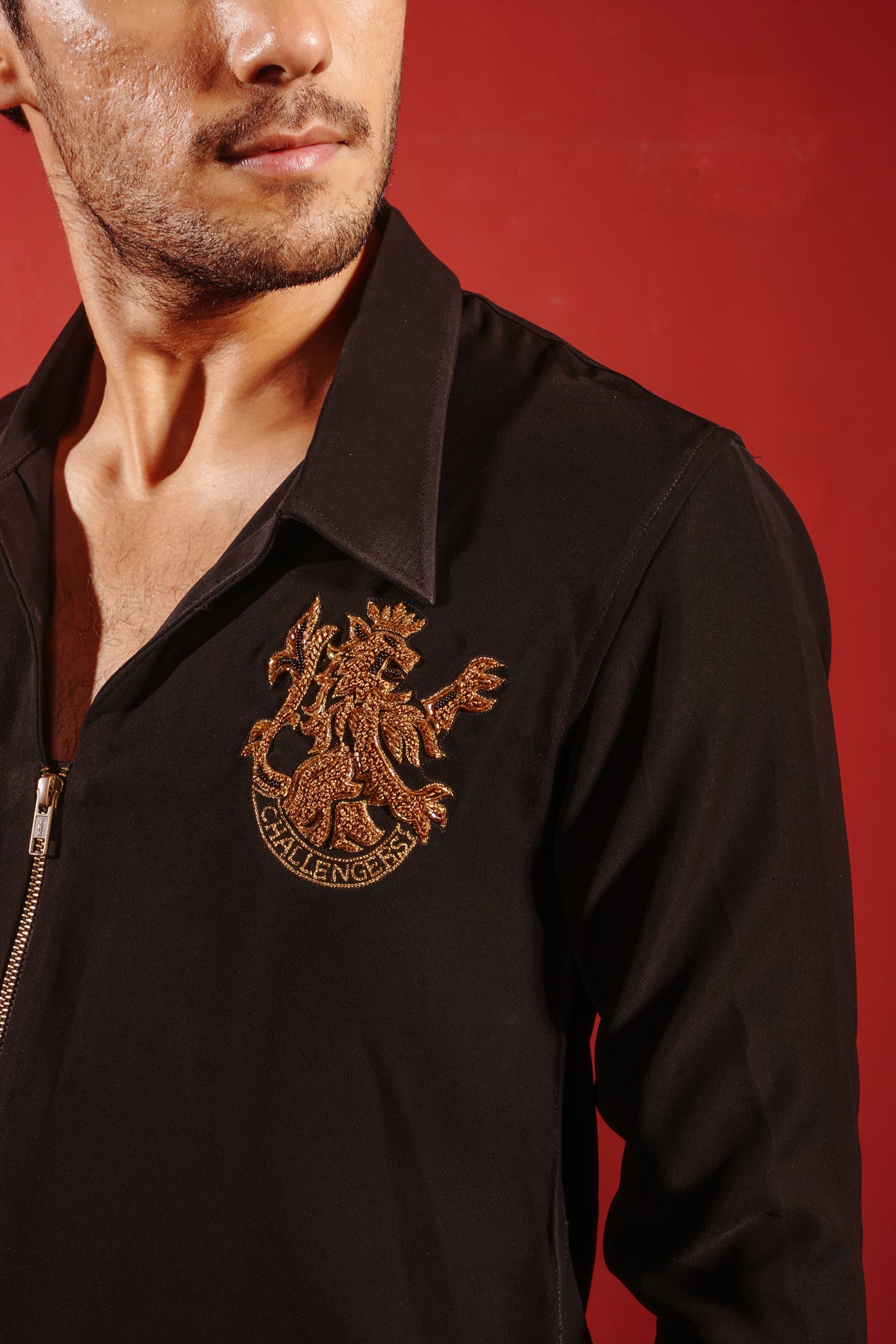 RCB logo on Luxury Black Shirt