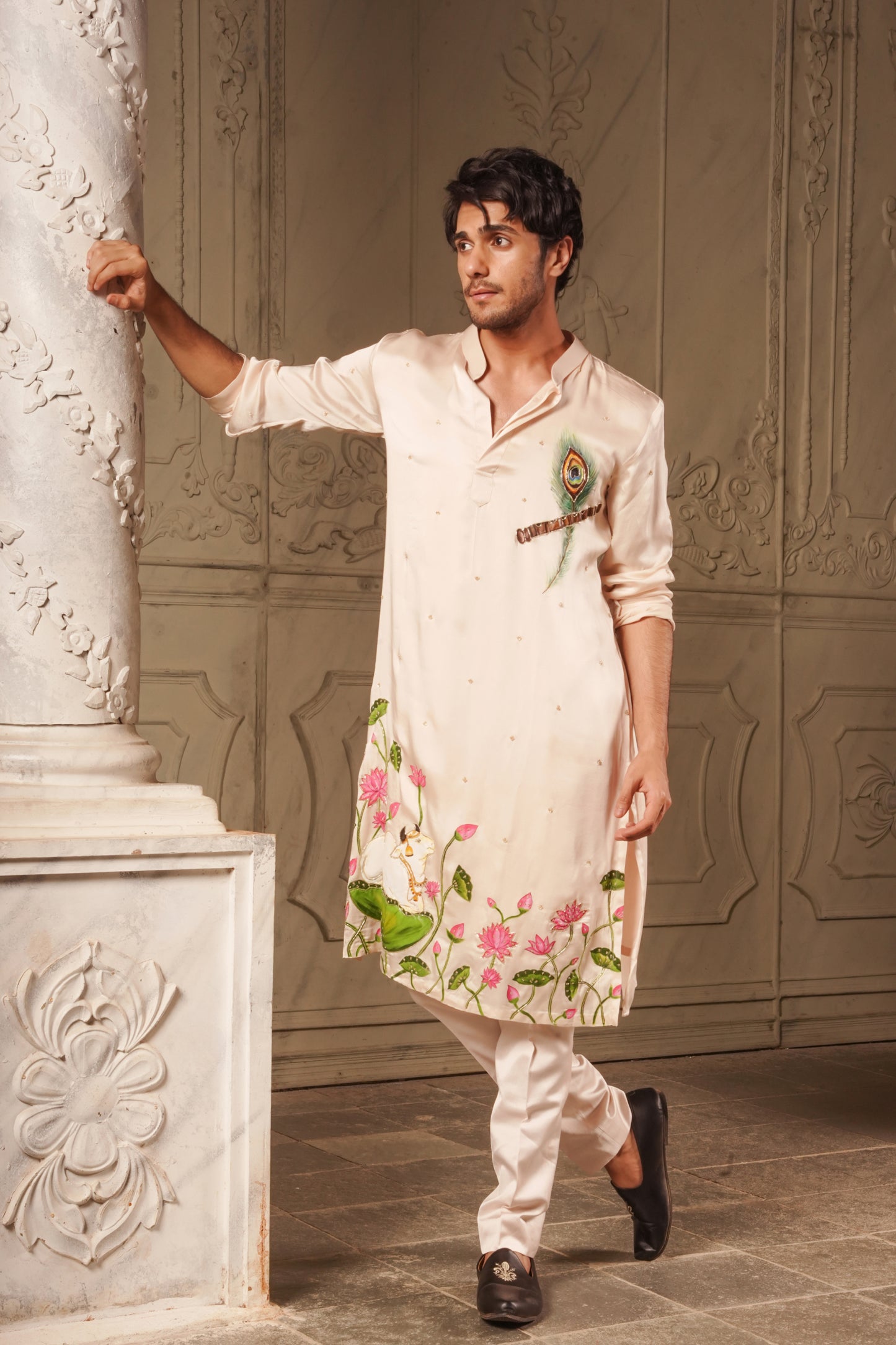Hand Painted Sri Krishna Theme Kurta