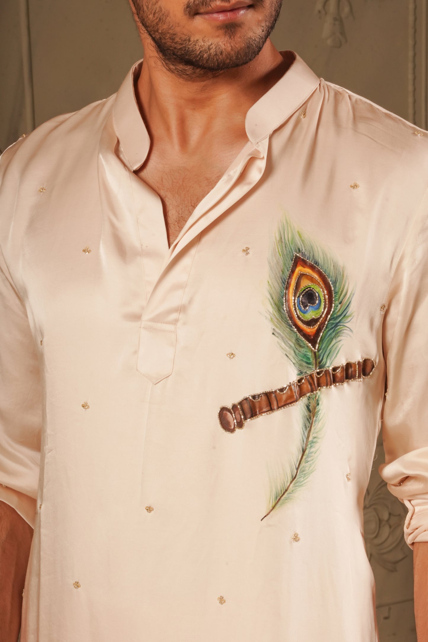Hand Painted Sri Krishna Theme Kurta
