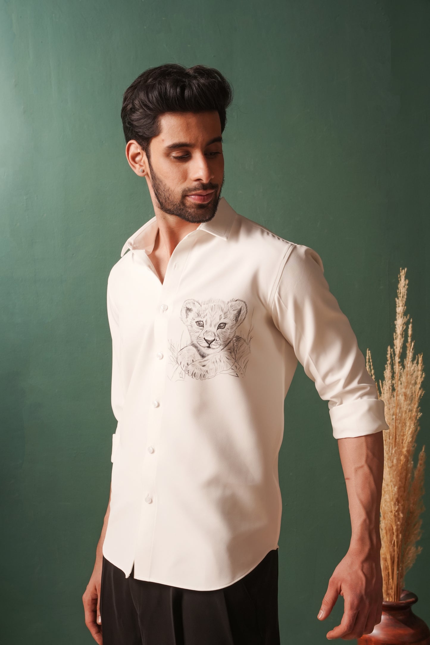 Tiger Cub - Hand Sketched White Shirt