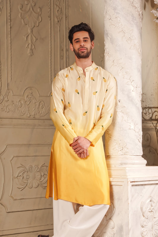 Yellow Pineapple Design Kurta